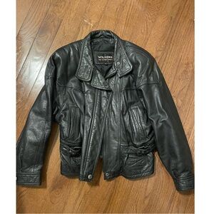Vintage 90s Wilsons Heavyweight Men’s M Bomber Leather Motorcycle Jacket +$300